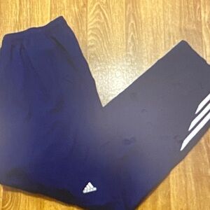 Adidas Kids Dark Blue Joggers with White Stripes